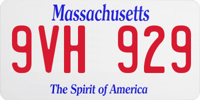 MA license plate 9VH929