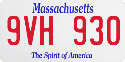 MA license plate 9VH930