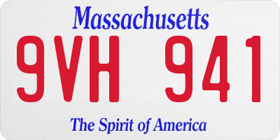 MA license plate 9VH941