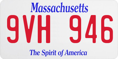 MA license plate 9VH946