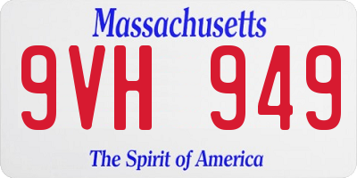 MA license plate 9VH949