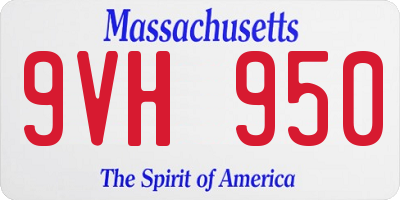 MA license plate 9VH950