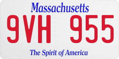 MA license plate 9VH955