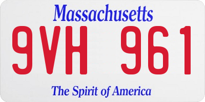 MA license plate 9VH961