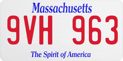 MA license plate 9VH963