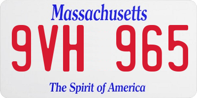MA license plate 9VH965