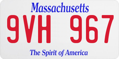 MA license plate 9VH967