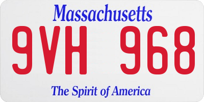 MA license plate 9VH968