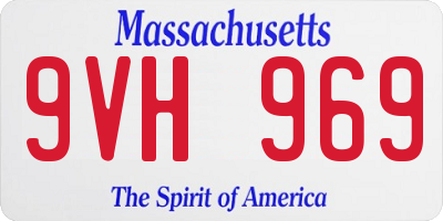 MA license plate 9VH969