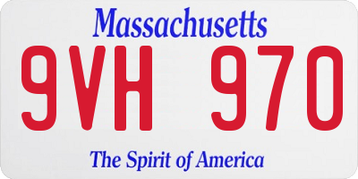 MA license plate 9VH970