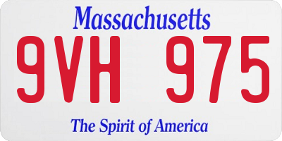 MA license plate 9VH975