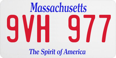 MA license plate 9VH977