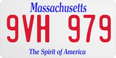 MA license plate 9VH979