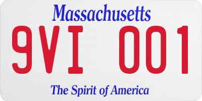 MA license plate 9VI001