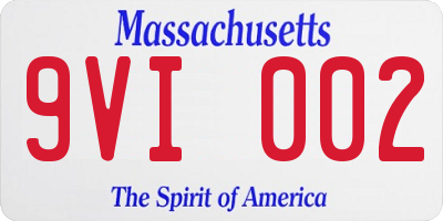 MA license plate 9VI002