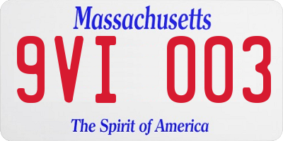 MA license plate 9VI003