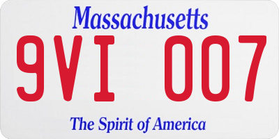 MA license plate 9VI007