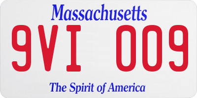 MA license plate 9VI009