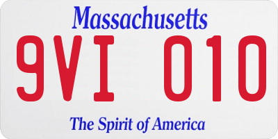 MA license plate 9VI010