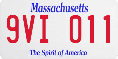 MA license plate 9VI011