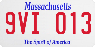 MA license plate 9VI013