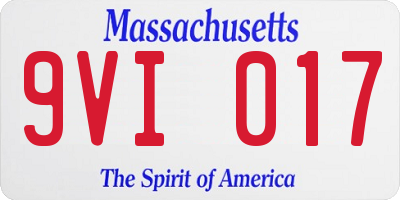 MA license plate 9VI017