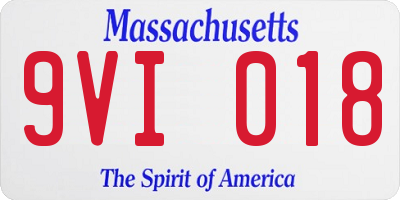MA license plate 9VI018
