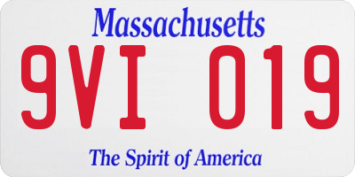 MA license plate 9VI019