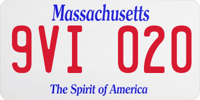 MA license plate 9VI020