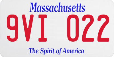 MA license plate 9VI022