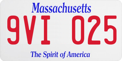 MA license plate 9VI025