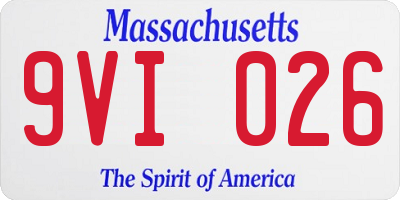 MA license plate 9VI026