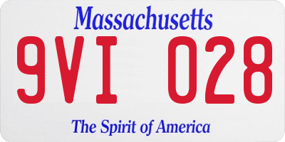 MA license plate 9VI028