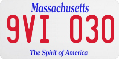 MA license plate 9VI030