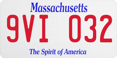 MA license plate 9VI032