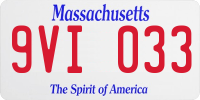 MA license plate 9VI033