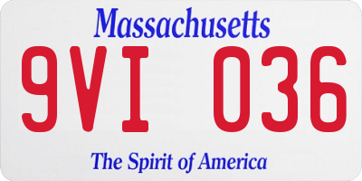 MA license plate 9VI036