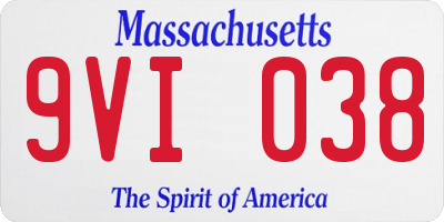 MA license plate 9VI038