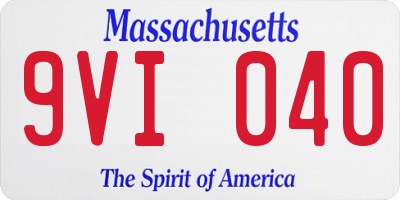 MA license plate 9VI040