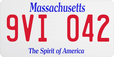 MA license plate 9VI042