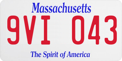 MA license plate 9VI043