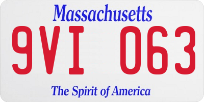 MA license plate 9VI063
