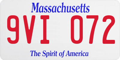 MA license plate 9VI072