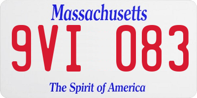 MA license plate 9VI083