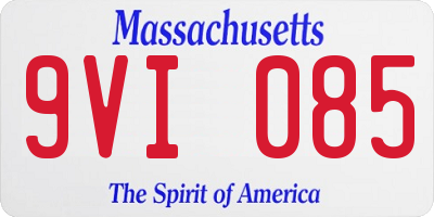 MA license plate 9VI085