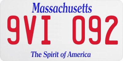 MA license plate 9VI092