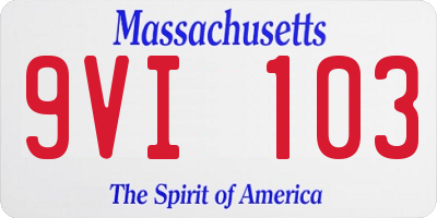MA license plate 9VI103
