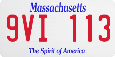 MA license plate 9VI113