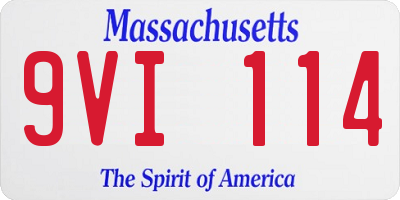 MA license plate 9VI114