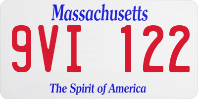 MA license plate 9VI122